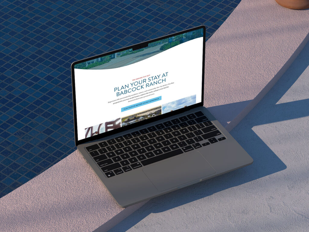 Babcock Ranch real estate website redesign by Danny Namnum, mobile-first homepage with lifestyle imagery and lead capture